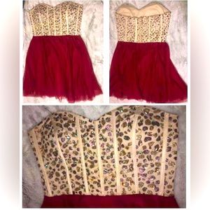 Gold & Red Jeweled Dress
